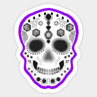 Purple Sugar Skull Sticker